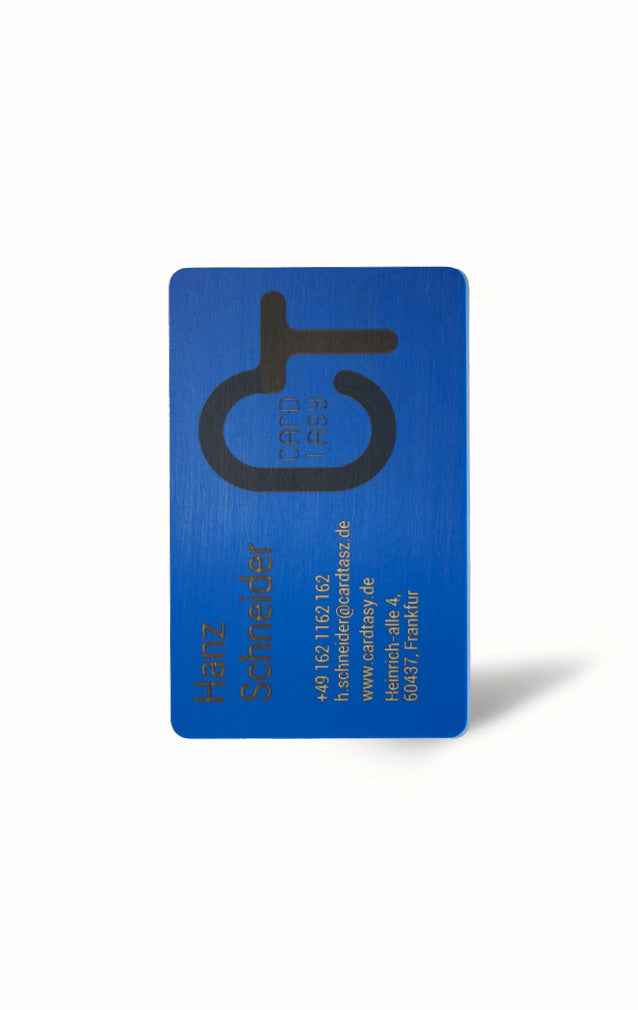 Blue PVC Business Card – Laser Engraved