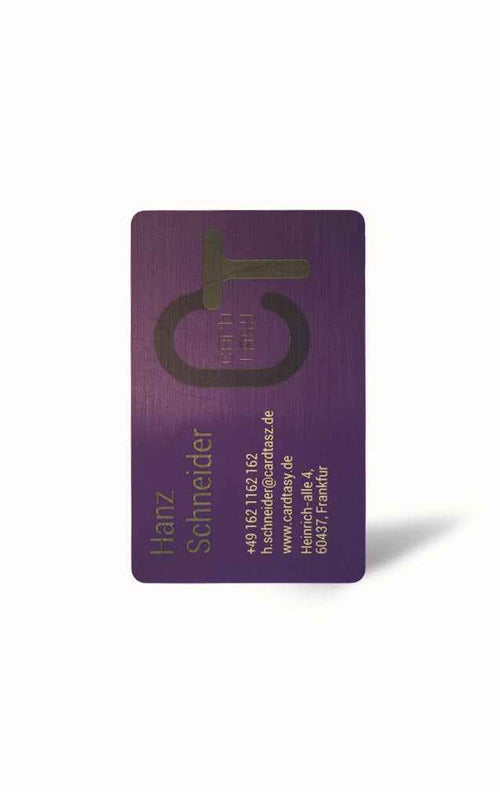 Purple PVC Business Card – Laser Engraved