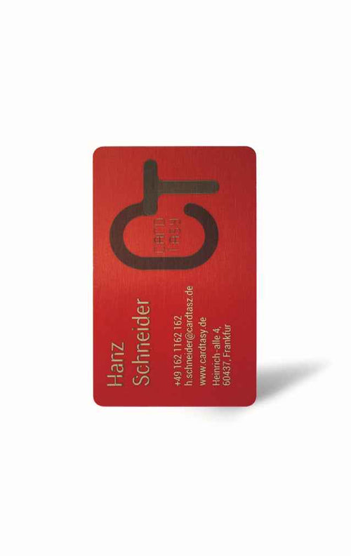 Red PVC Business Card – Laser Engraved
